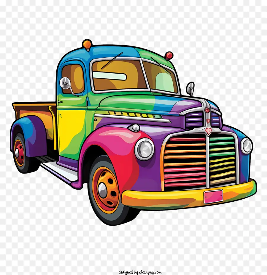 Vintage Caminhão，Colorido PNG