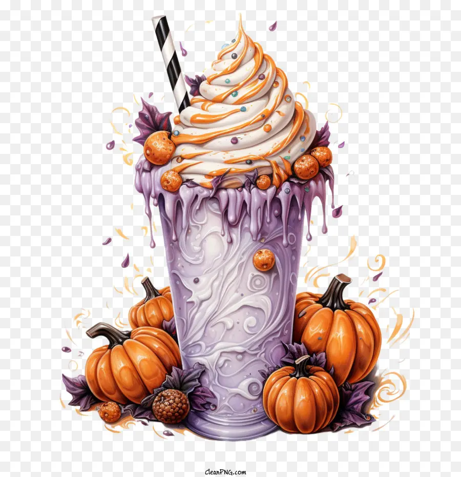 Milk Shake De Halloween，Bebida De Halloween PNG