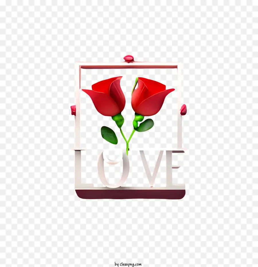 Amor Palavra De Arte，Rosas Vermelhas PNG