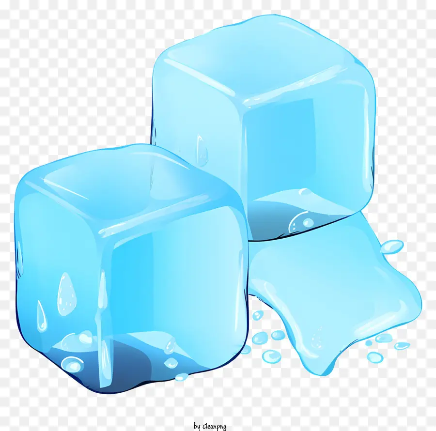 Cubos De Gelo，Líquido Azul PNG