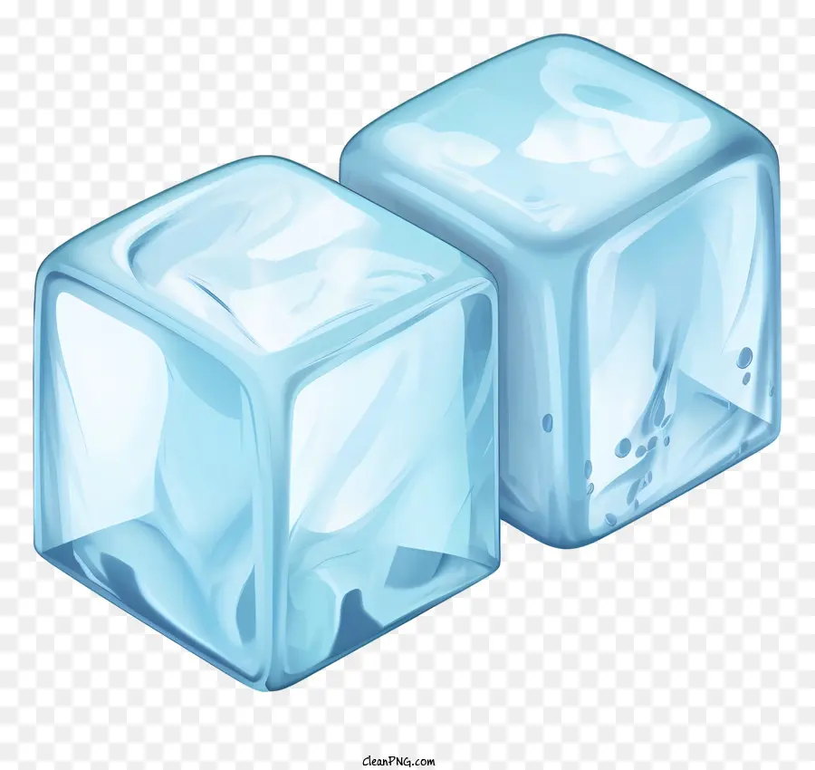 Transparente Cubos De Gelo，Cubos De Gelo Coloridos Azuis PNG