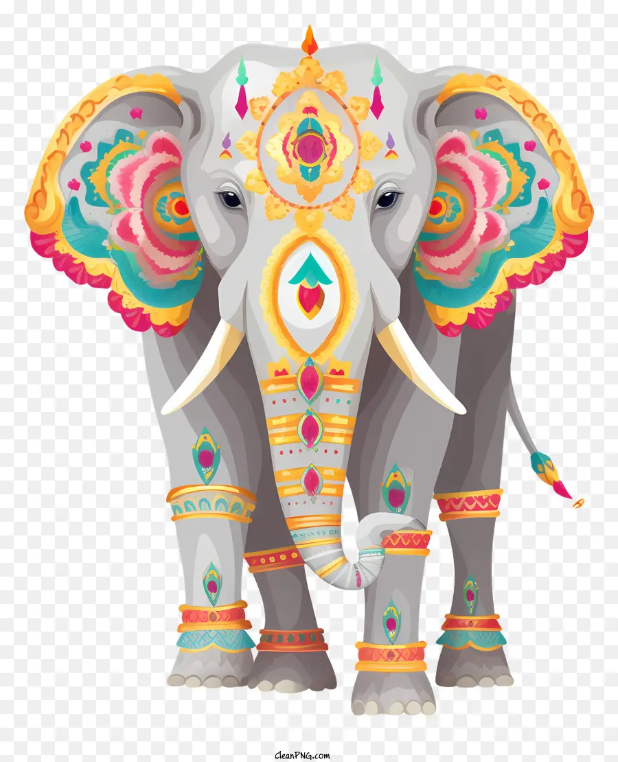 Elefante Arte，Elefante Ornamentado PNG