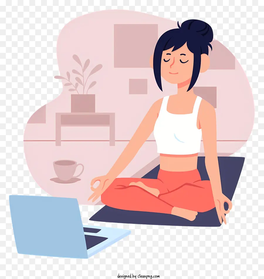 Mulher Meditando，Posição De Ioga PNG