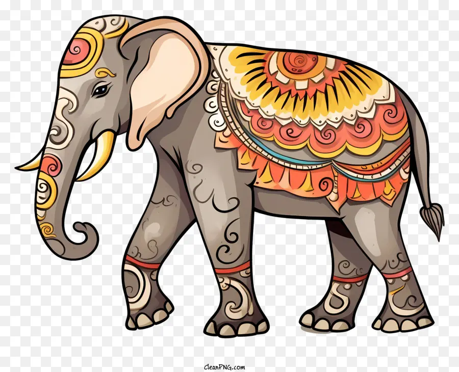 Elefante，Padrões Ornamentados PNG