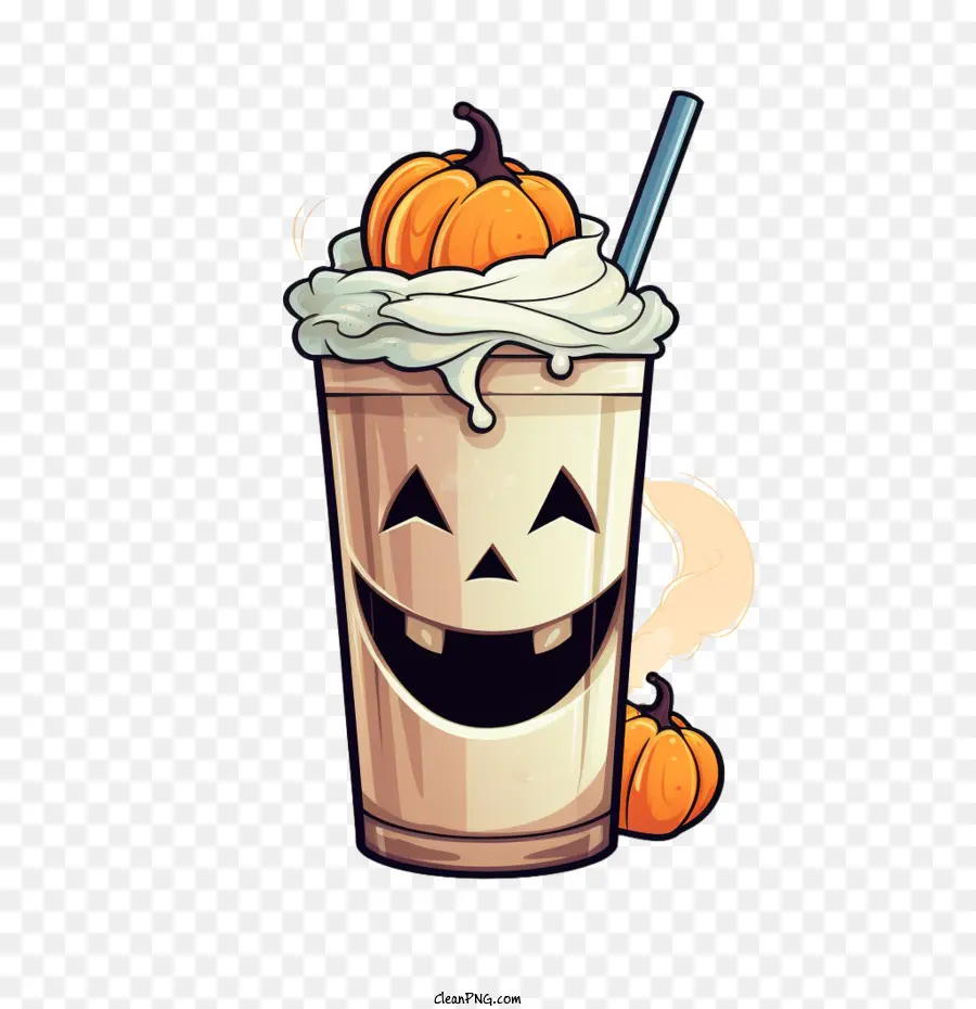 Milk Shake De Halloween，Milk Shake De Abóbora PNG