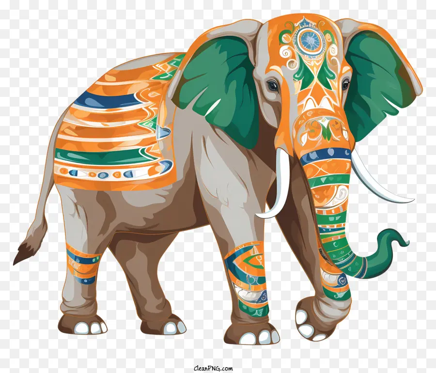 Elefante，Designs Intrincados PNG