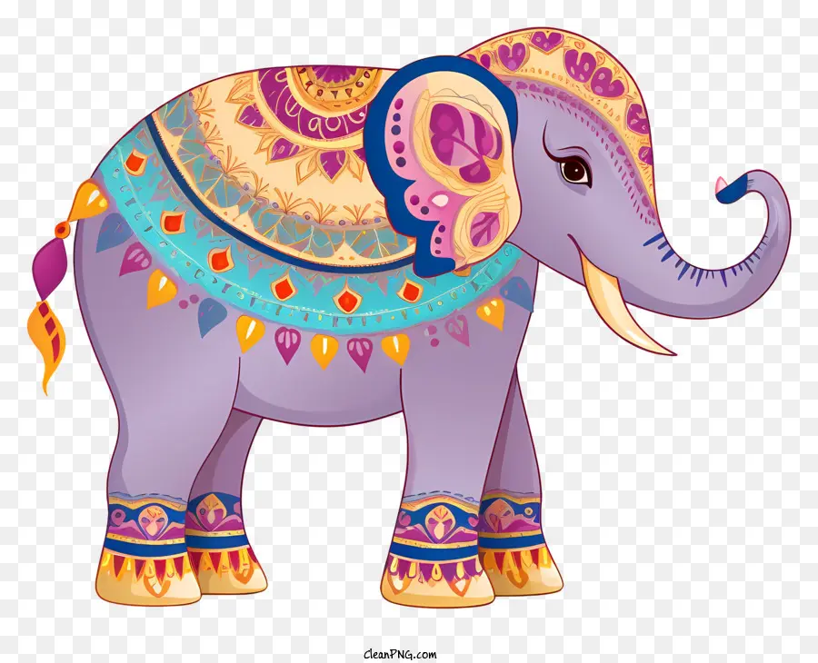 Elefante，Roupa Colorida PNG