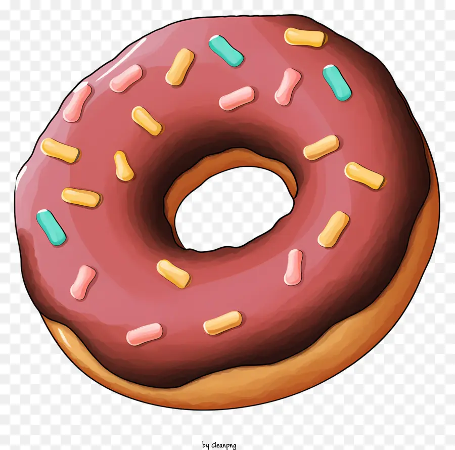 Rosa Donut，Grandes Azuis E Verdes PNG