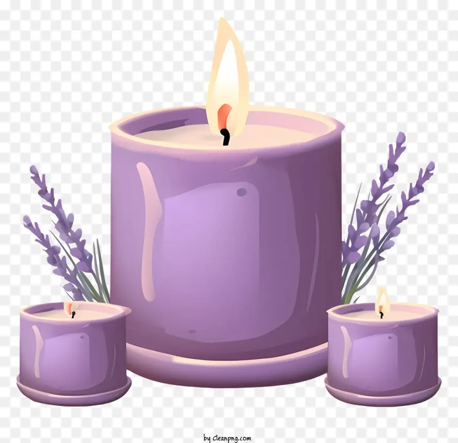 Velas De Lavanda，Fechar PNG