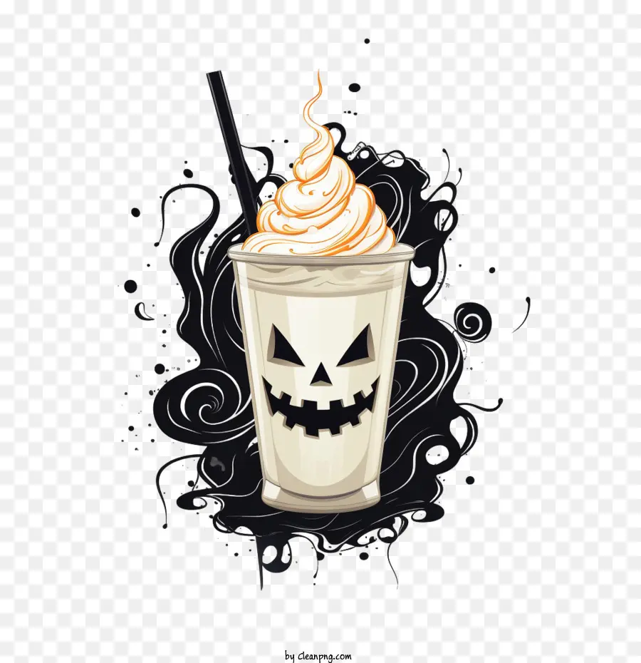 Milk Shake De Halloween，Jack O'lantern PNG