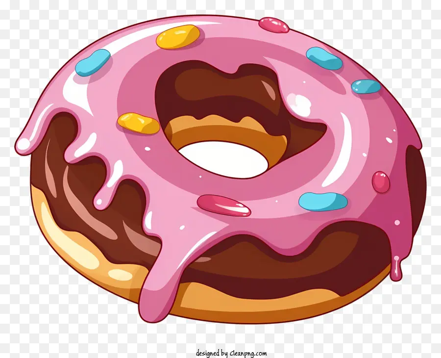 Donut Com Cobertura Rosa，Rosquinha PNG