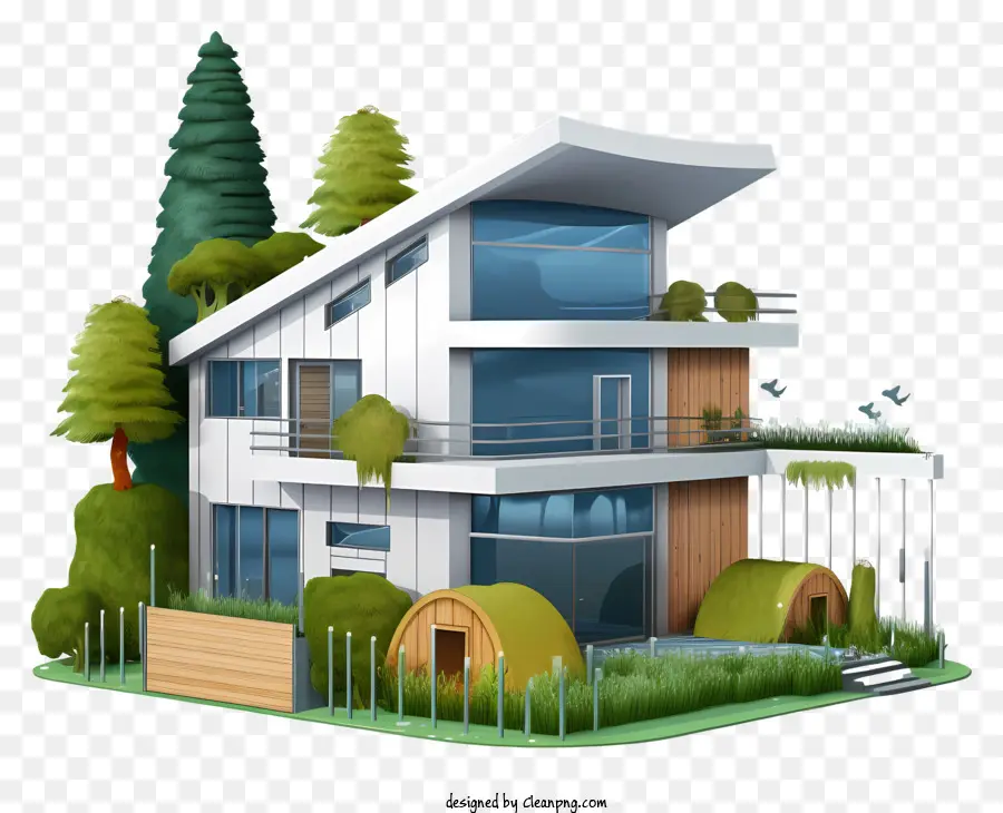 O Modern House，Greenery PNG