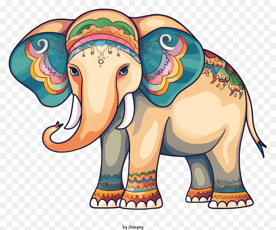 Elefante，Padrão Ornamentado PNG