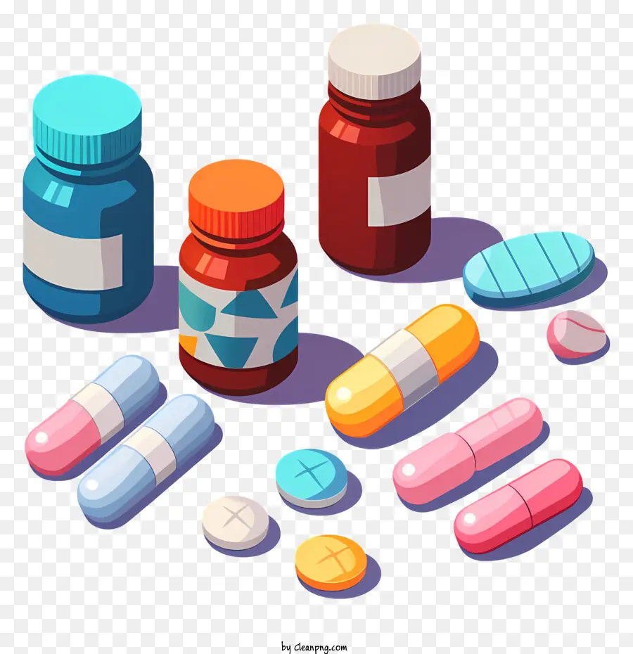 Medicamentos Prescritos，Comprimidos Coloridos PNG