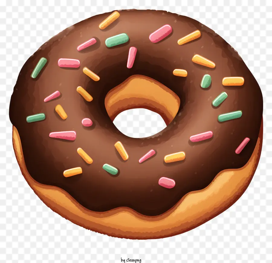 Donut De Chocolate，Polvilha PNG