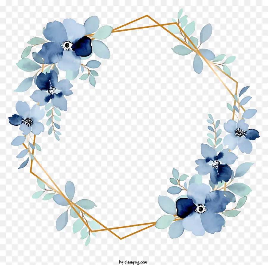 Azul Coroa De Flores，Flores De Aquarela PNG