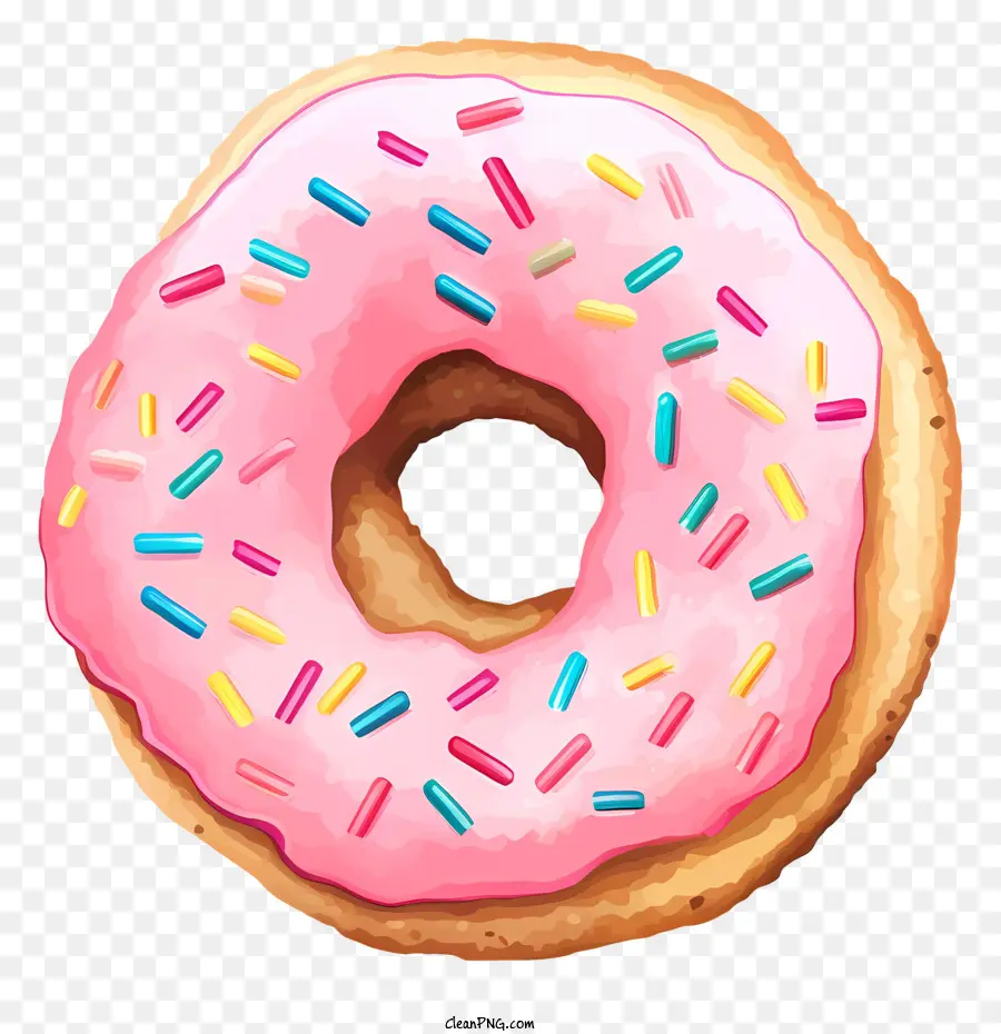 Donut Rosa，Polvilha PNG