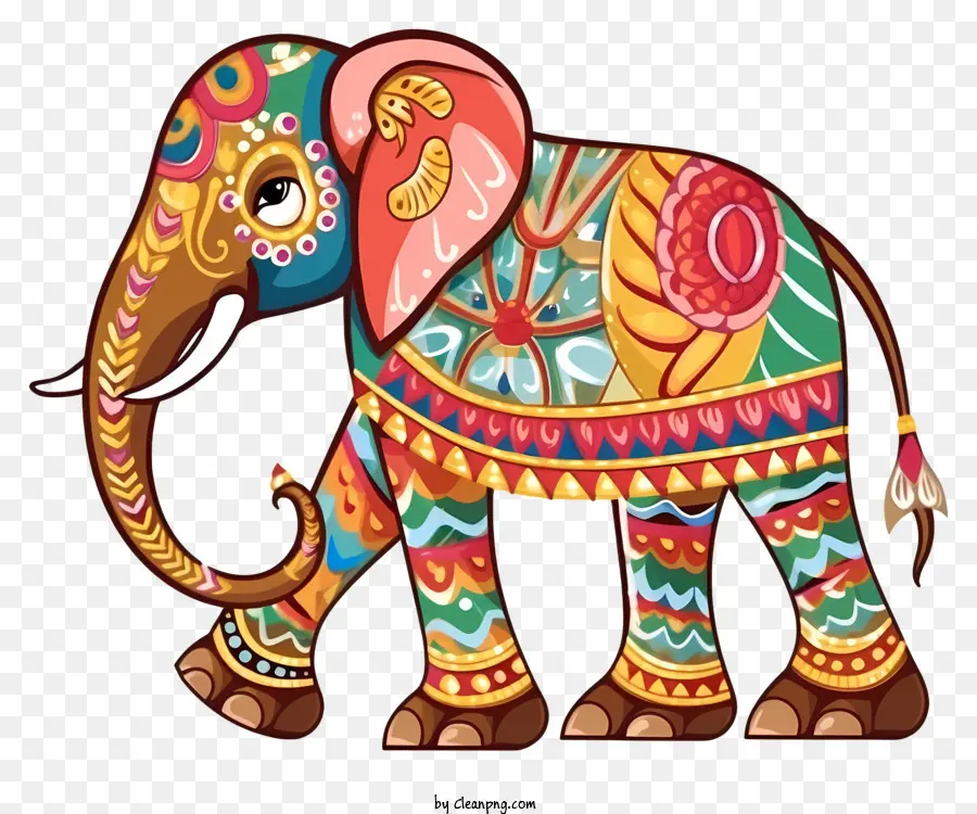 Elefante Colorido，Elefante PNG