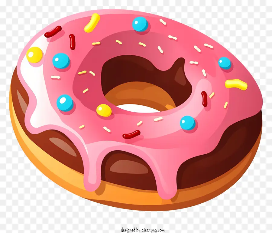 Donut Com Vidro Rosa，Grandes Azuis E Vermelhos PNG