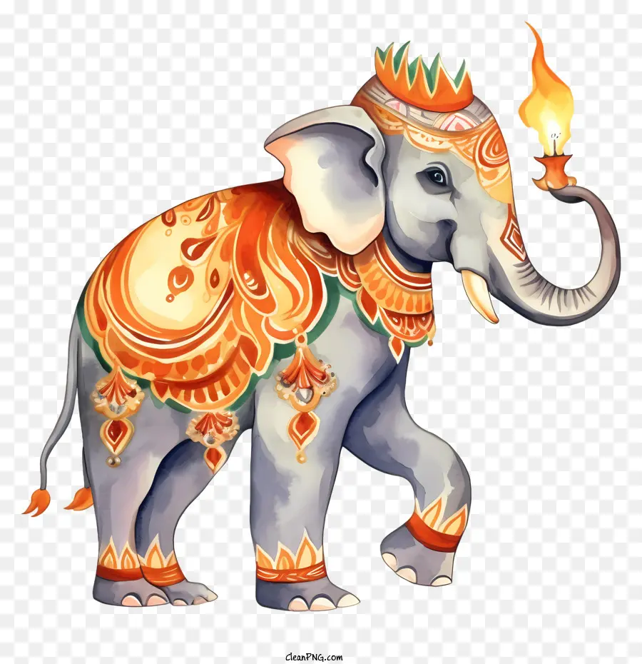 Elefante，Elefante Decorado PNG