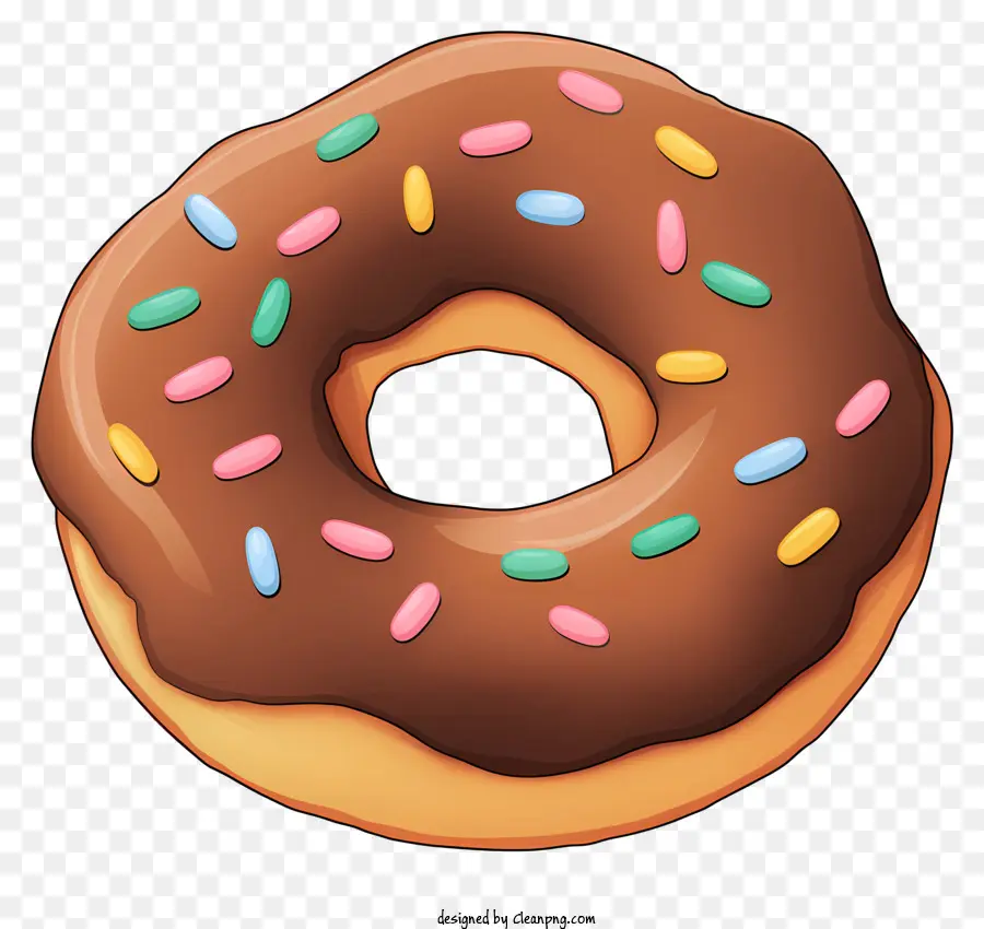 Donut De Chocolate，Polvilha PNG