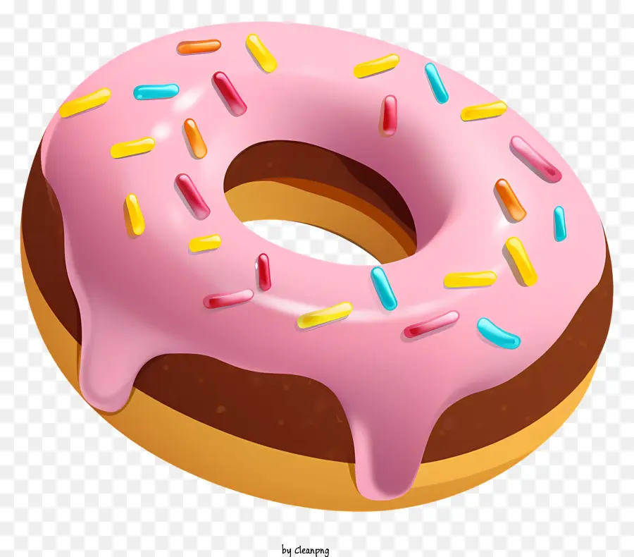 Donut Com Vidro Rosa，Pitadas Coloridas PNG
