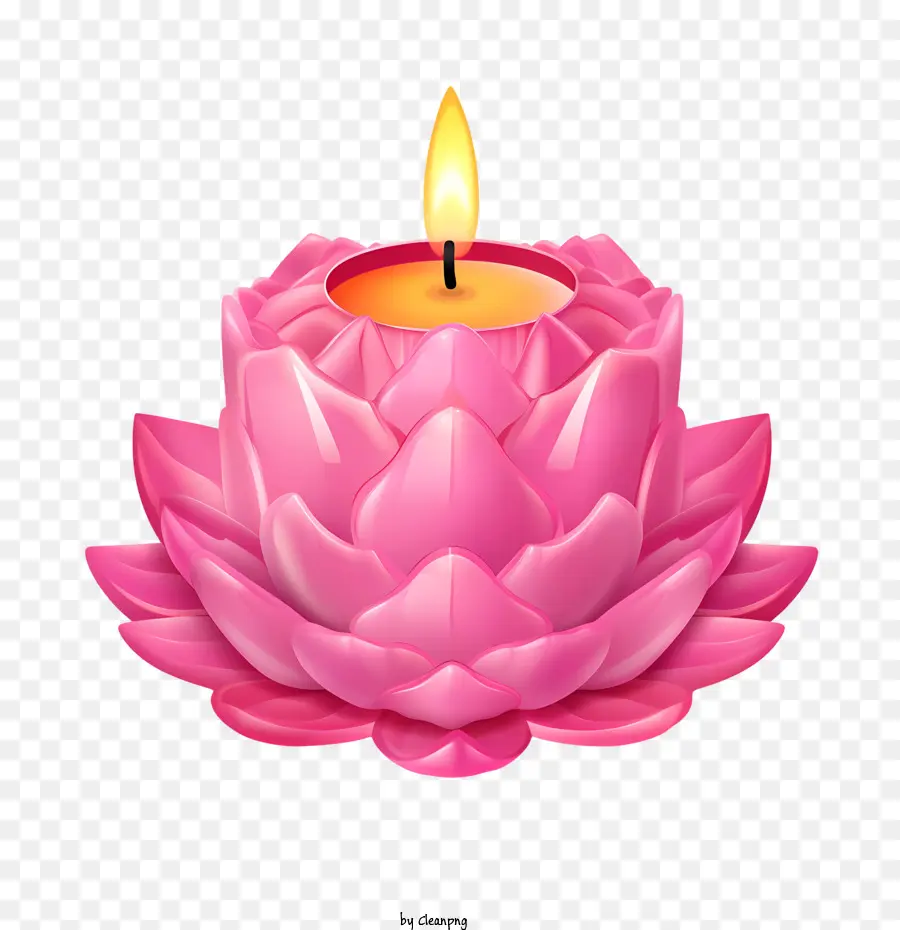 Vela Flor De Lótus，Vela Rosa PNG