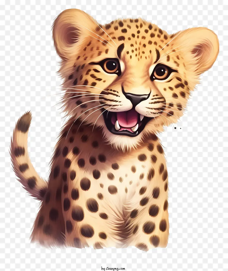 Baby Cheetah，Cheetah Sorridente PNG