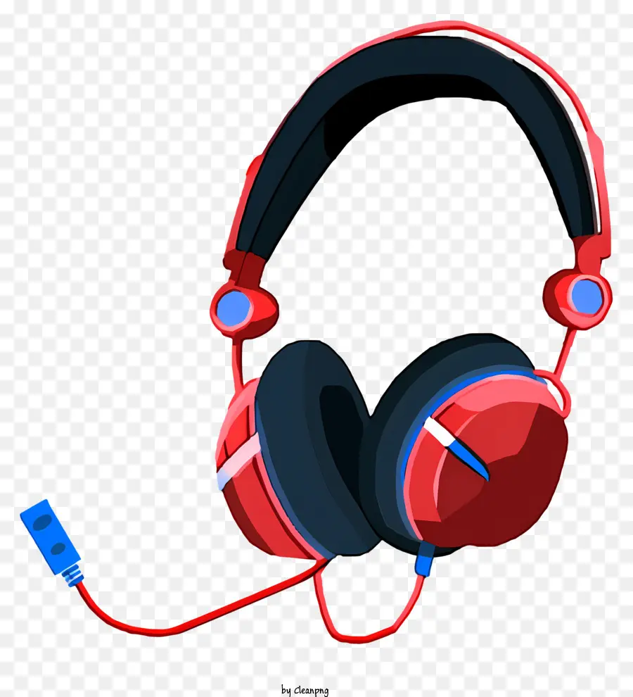 Fones De Ouvido，Fones De Ouvido Vermelho E Azul PNG