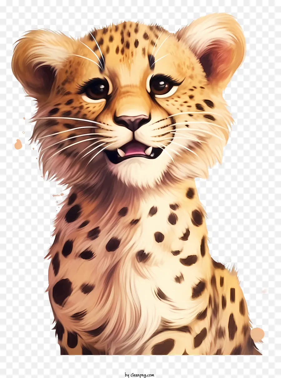 Cheetah Cub，Expressão Curiosa PNG