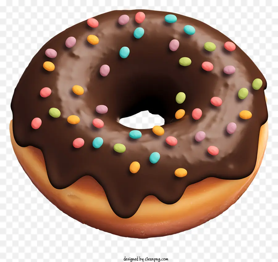 Donut De Chocolate，Polvilha PNG