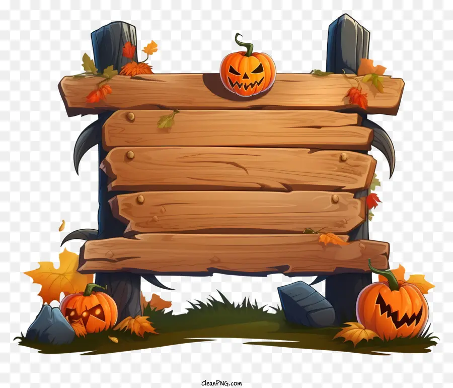 Decoração De Halloween，Wooden Sign PNG
