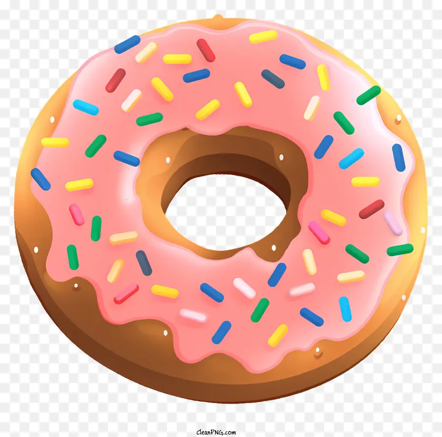 Rosa Donut，Arco íris Polvilha PNG