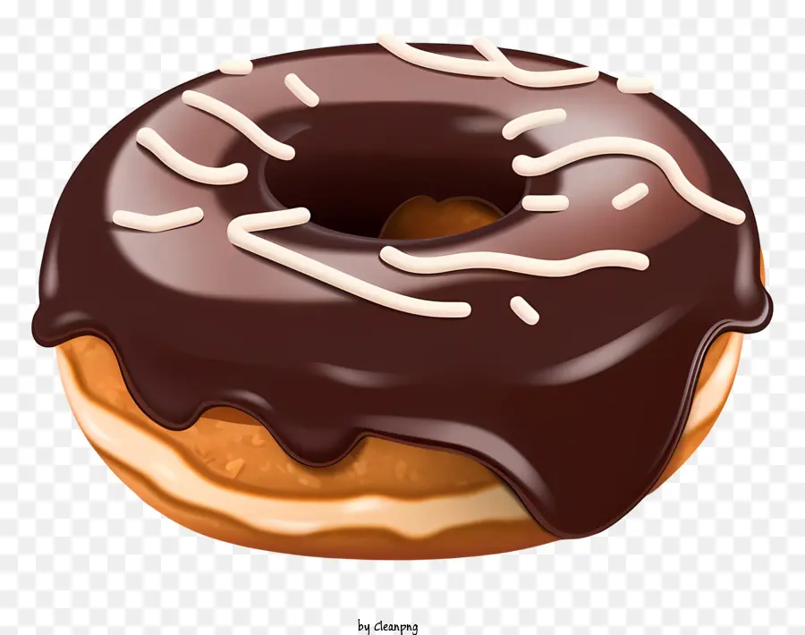 Donut De Chocolate，Geada Branca PNG