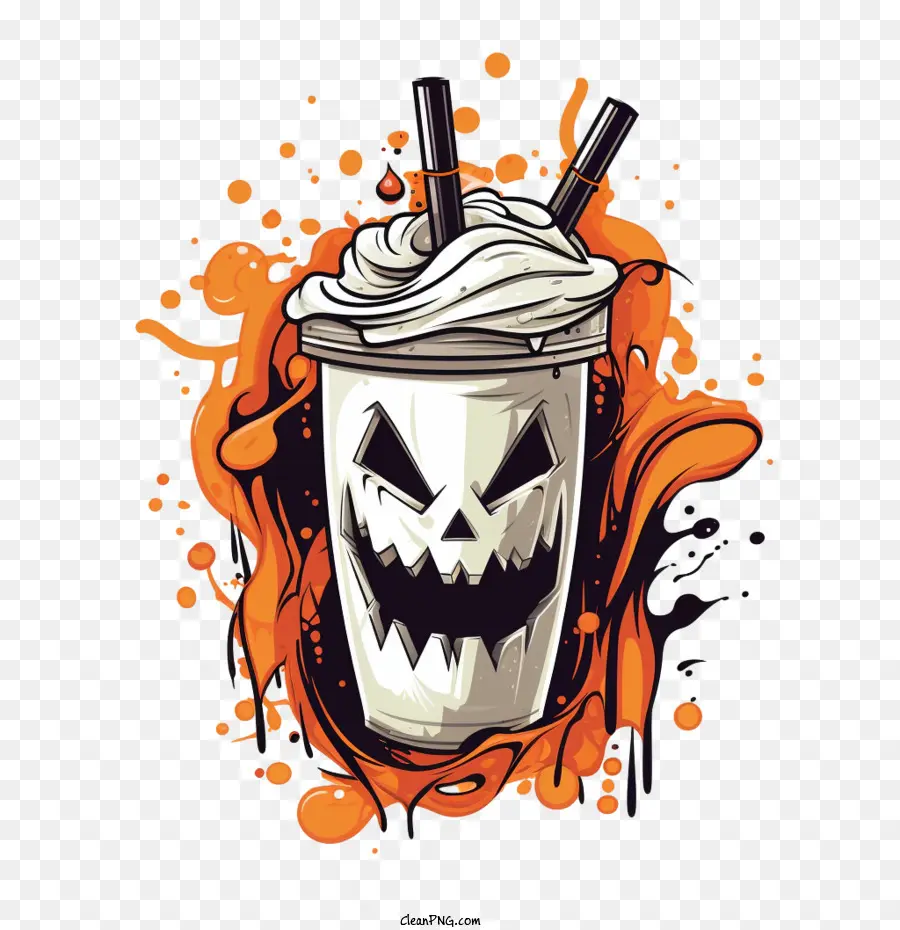 Milk Shake De Halloween，Dia Das Bruxas PNG