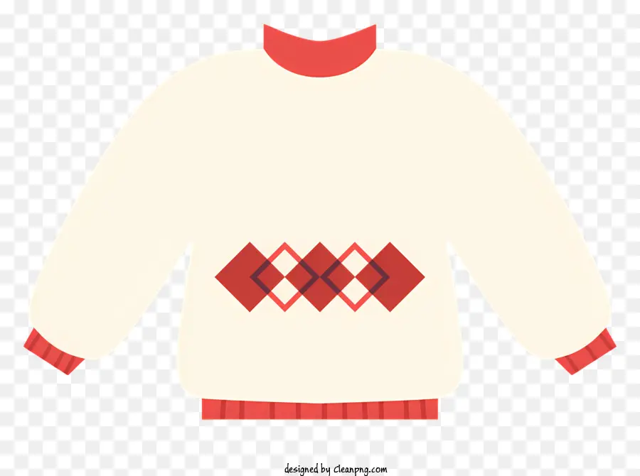 Suéter Vermelho E Branco，Suéter De Padrão Argyle PNG