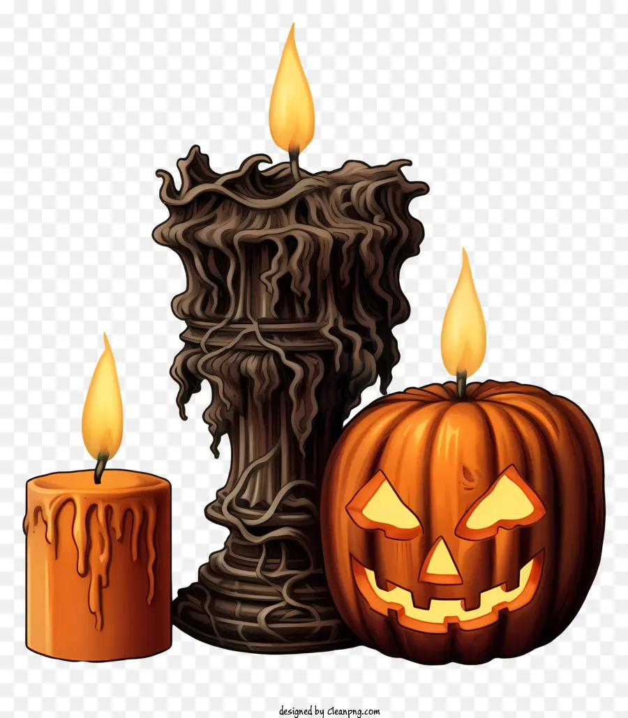 Halloween Velas，Jack O'lantern Candle PNG