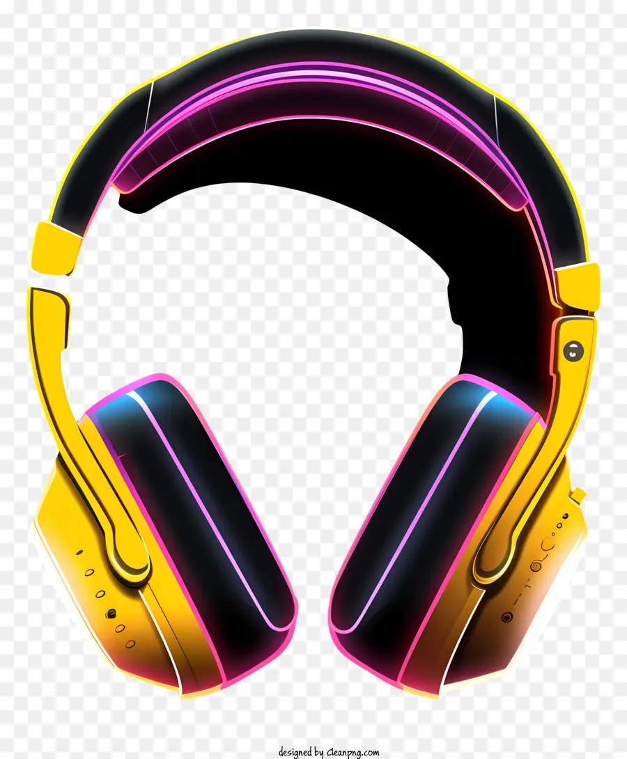 Fones De Ouvido，Luzes De Neon PNG