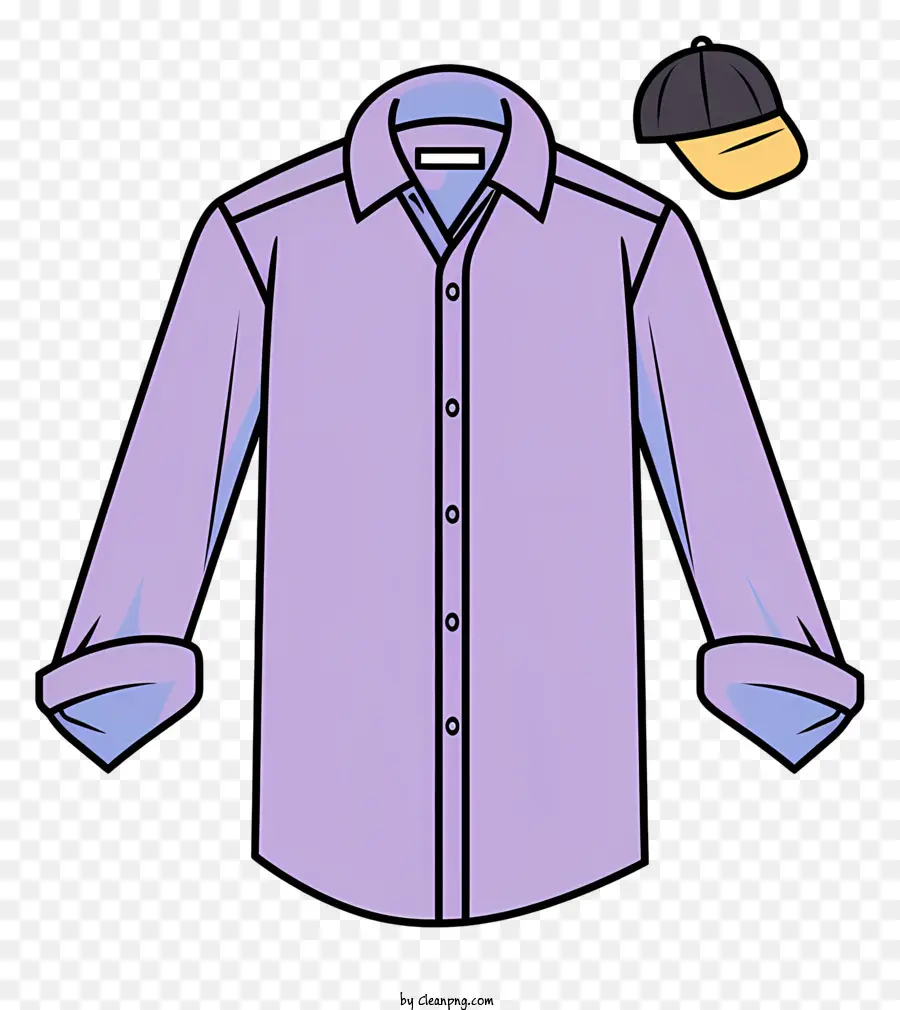 Camisa Roxa Com Botões，Camisa E Boné PNG