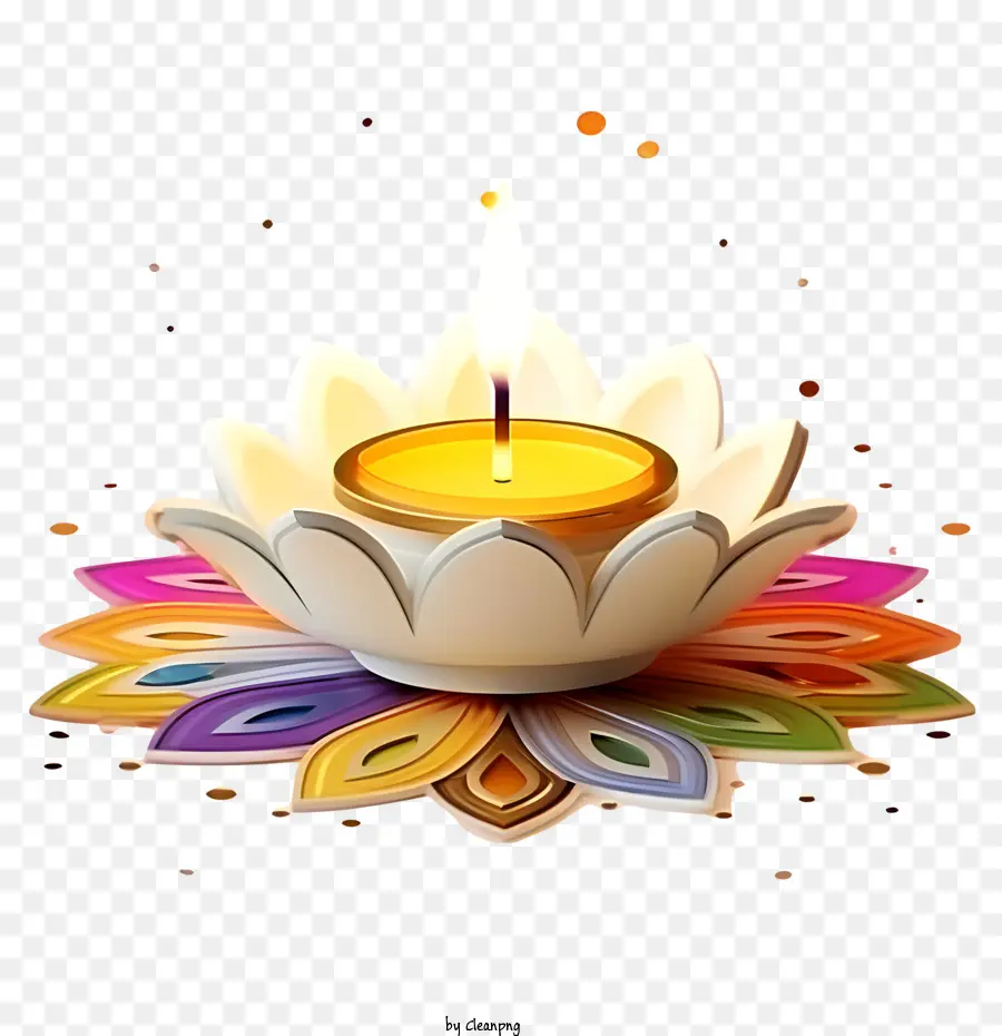 Diwali Diya，Lotus PNG