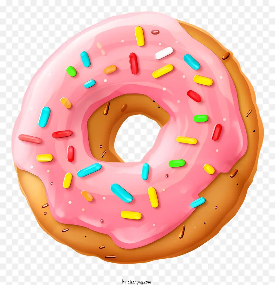 Rosa Donut，Arco íris Polvilha PNG