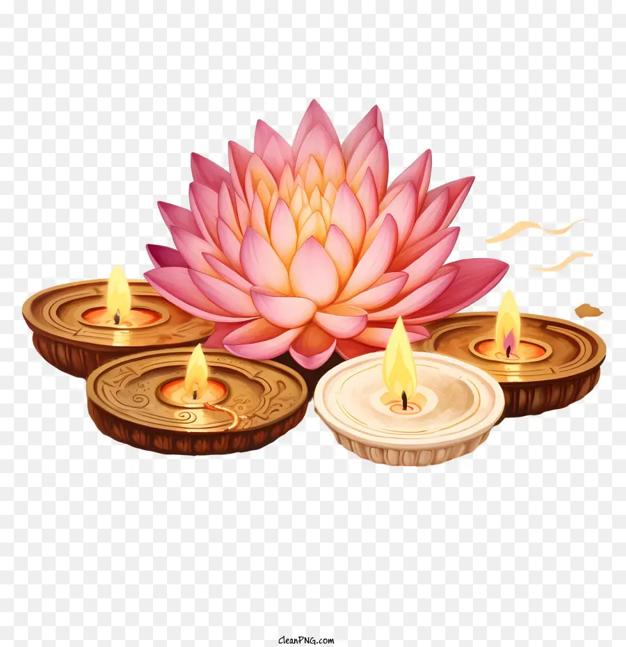 Diwali Diya，Flor De Lótus PNG