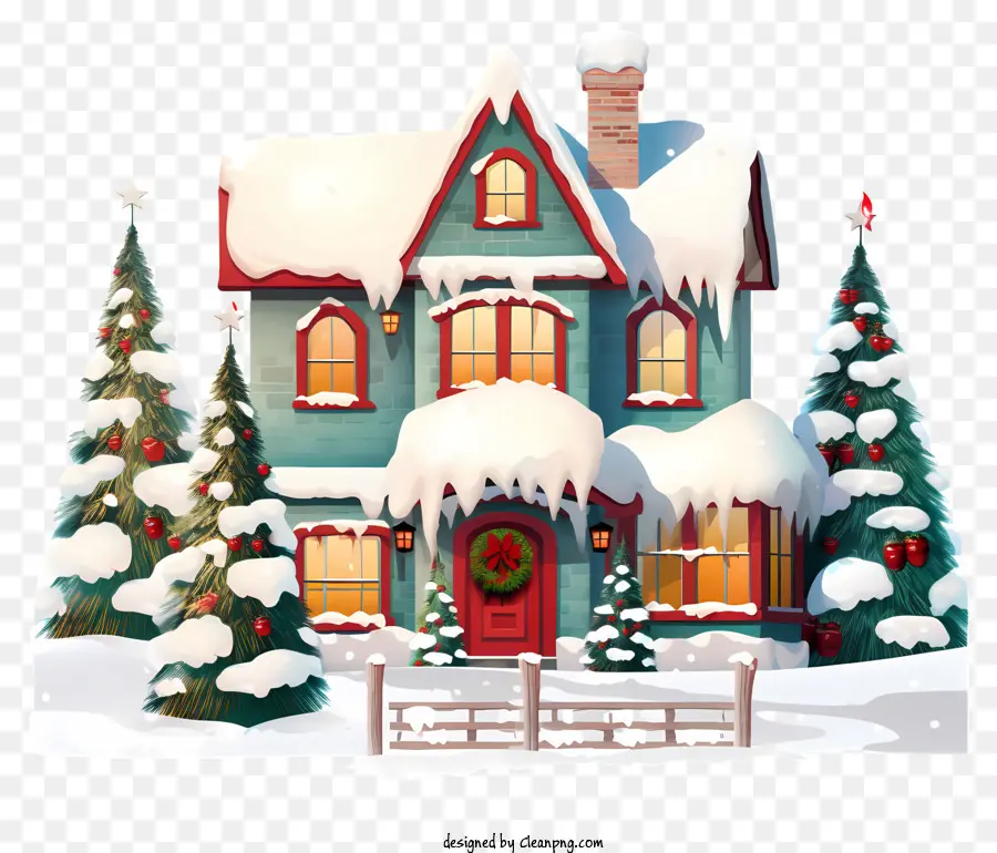 Casa Do Natal，Esquema De Cores Azul E Branco PNG