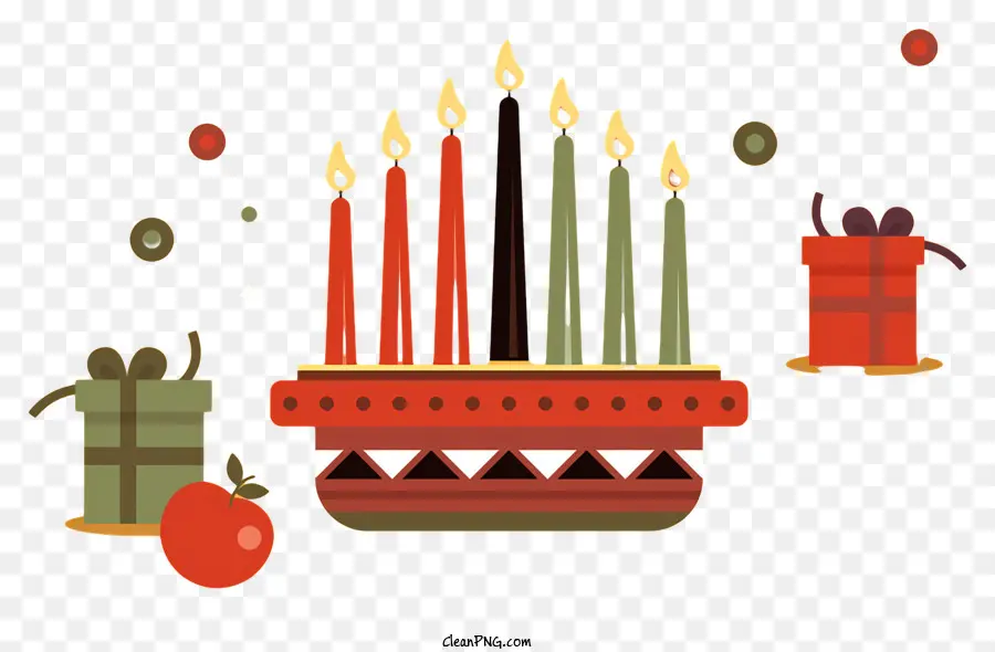 Bolo，Velas E Presentes Kwanzaa PNG