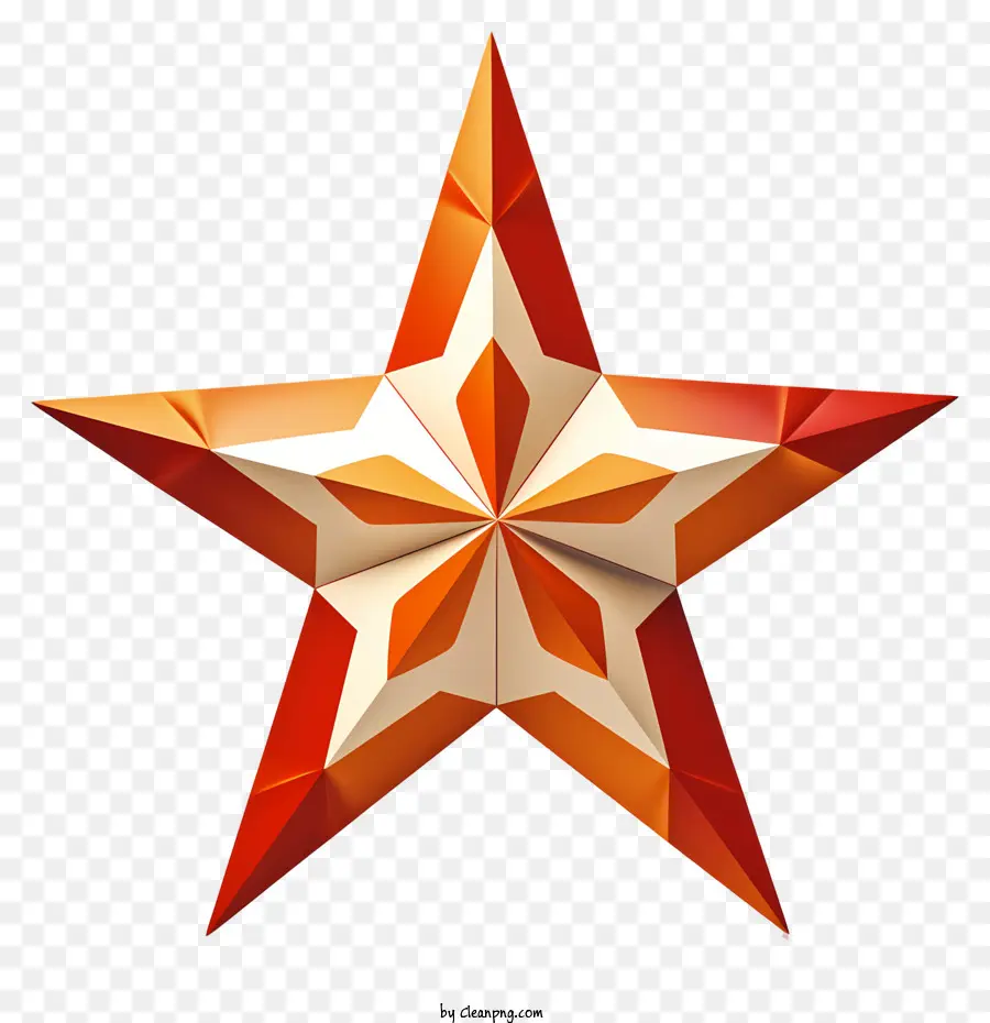 Estrela Laranja Brilhante，Forma De Estrela Triangular PNG