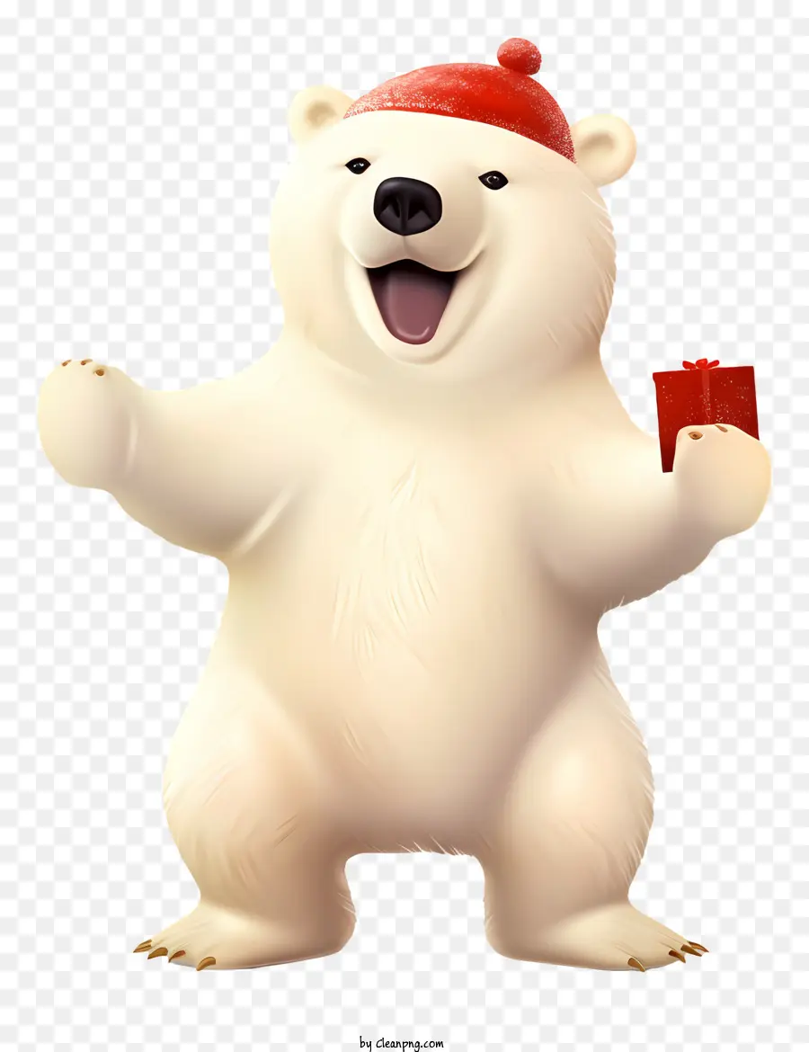 Urso Polar，Chapéu De Papai Noel PNG