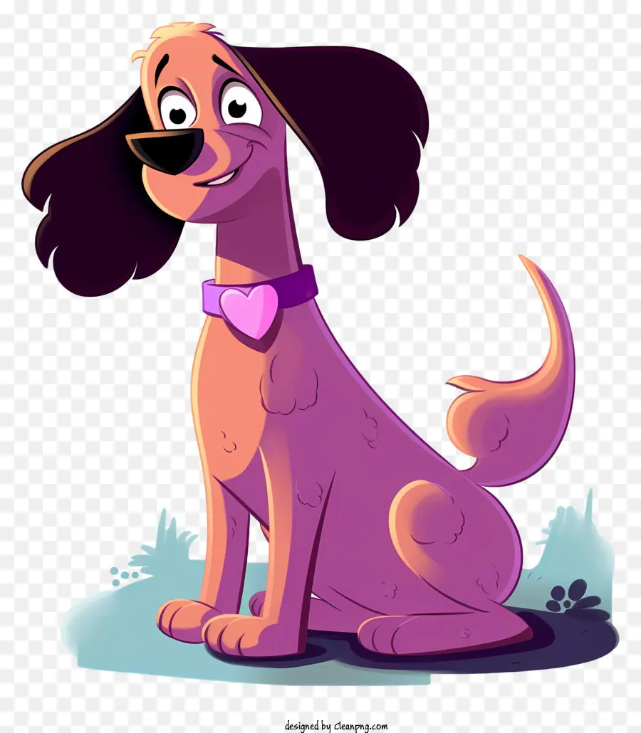 Cão Dos Desenhos Animados，Coleira Cor De Rosa PNG