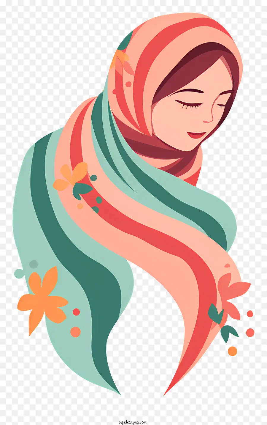 Mulher Em Hijab，Hijab Colorido PNG