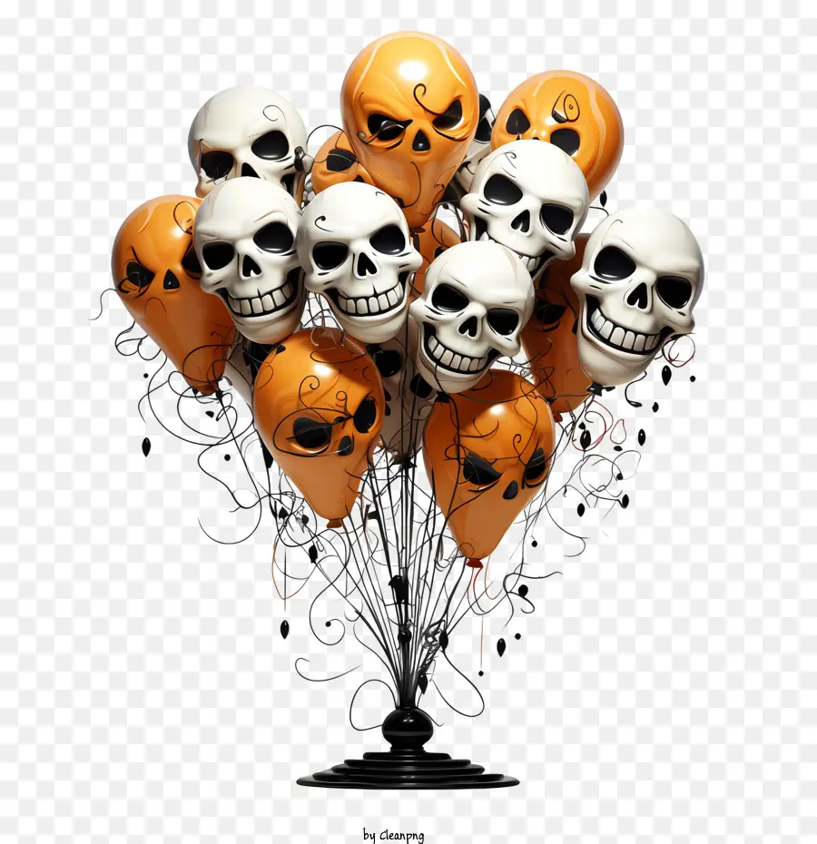 Halloween Balões，Crânios PNG