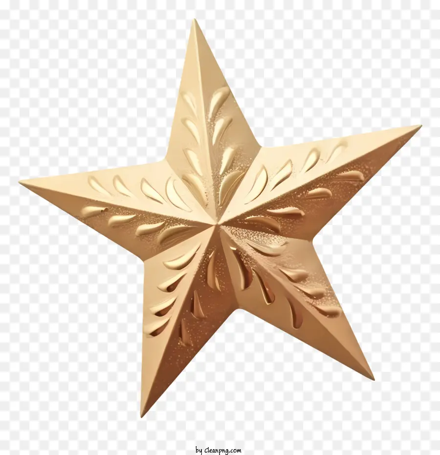 Estrela De Ouro，Material Metálico PNG